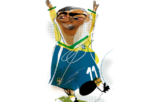 Caricatura de Romário, de Paulo Cavalcante.