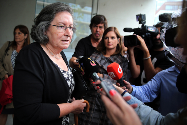 Ex-ministra da Educação Maria de Lurdes Rodrigues fala à imprensa após ter sido condenada a três anos e seis meses de prisão com pena suspensa, por prevaricação de titular de cargo político, 15 de setembro em Lisboa. TIAGO PETINGA/LUSA