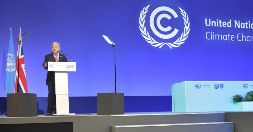 Foto: UN News/Laura Quinones Secretário-geral da ONU discursa na COP26, em Glasgow